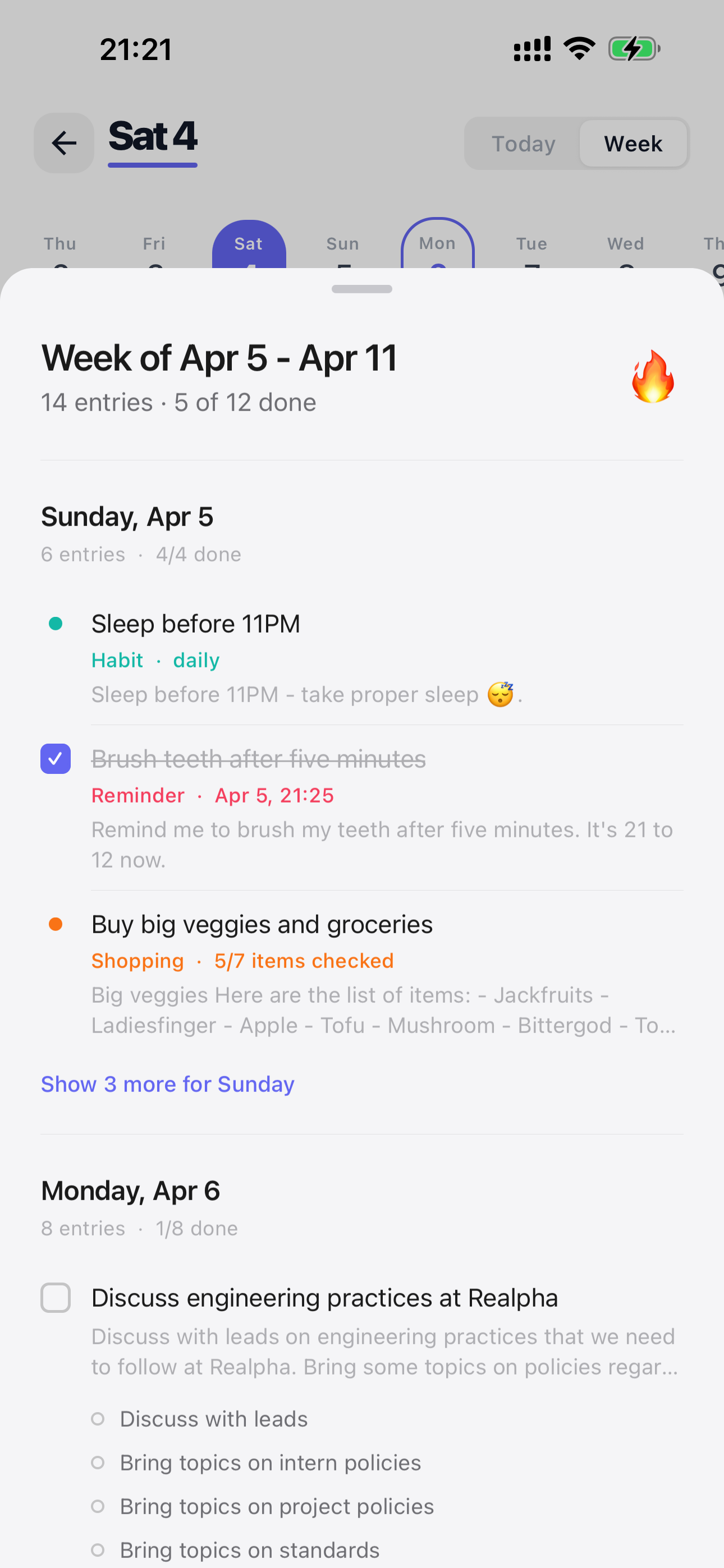 Weekly Summary